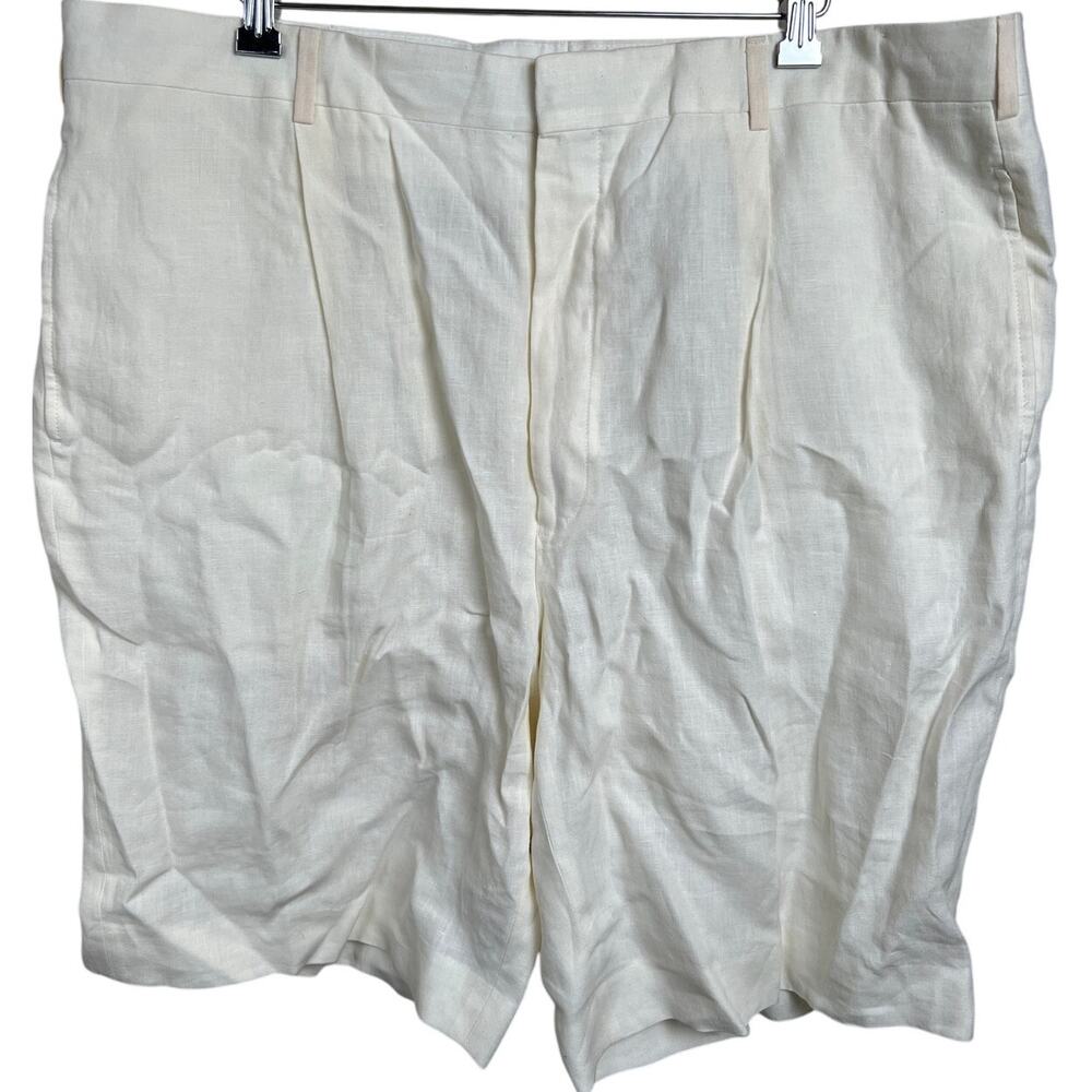 Ralph Lauren 40 Purple Label White Linen Short Made In Italy